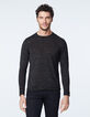 Men's black nep knit sweater-2