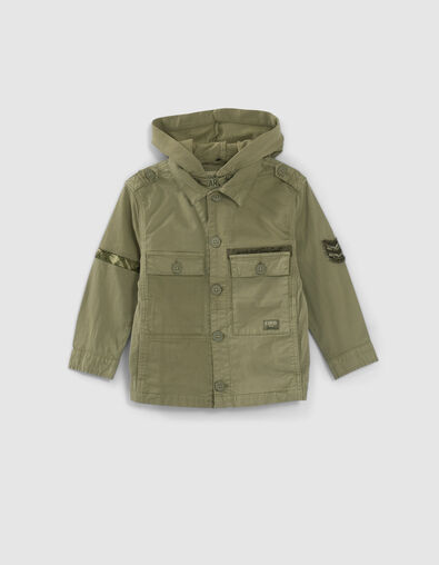 Boys’ khaki textured mixed fabric safari jacket - IKKS
