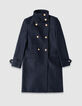 Manteau caban marine bouton gravés Femme-1