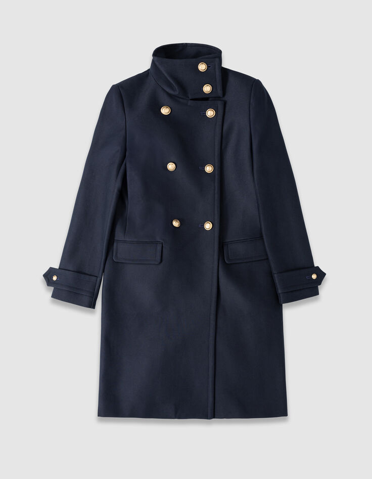 Manteau caban marine bouton gravés Femme-1