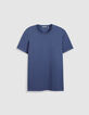 T-shirt col rond bleu coton bio Homme-6
