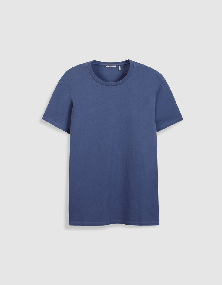 T-shirt col rond bleu coton bio Homme-6