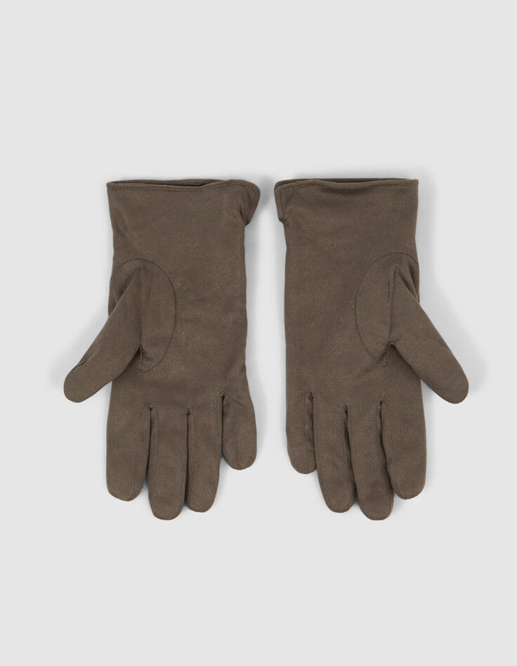 Guantes caqui acolchados bimaterial mujer-3