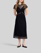 Schwarzes Midi-Damenspitzenkleid-2