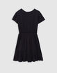 Robe noire jacquard gaufré fille-7