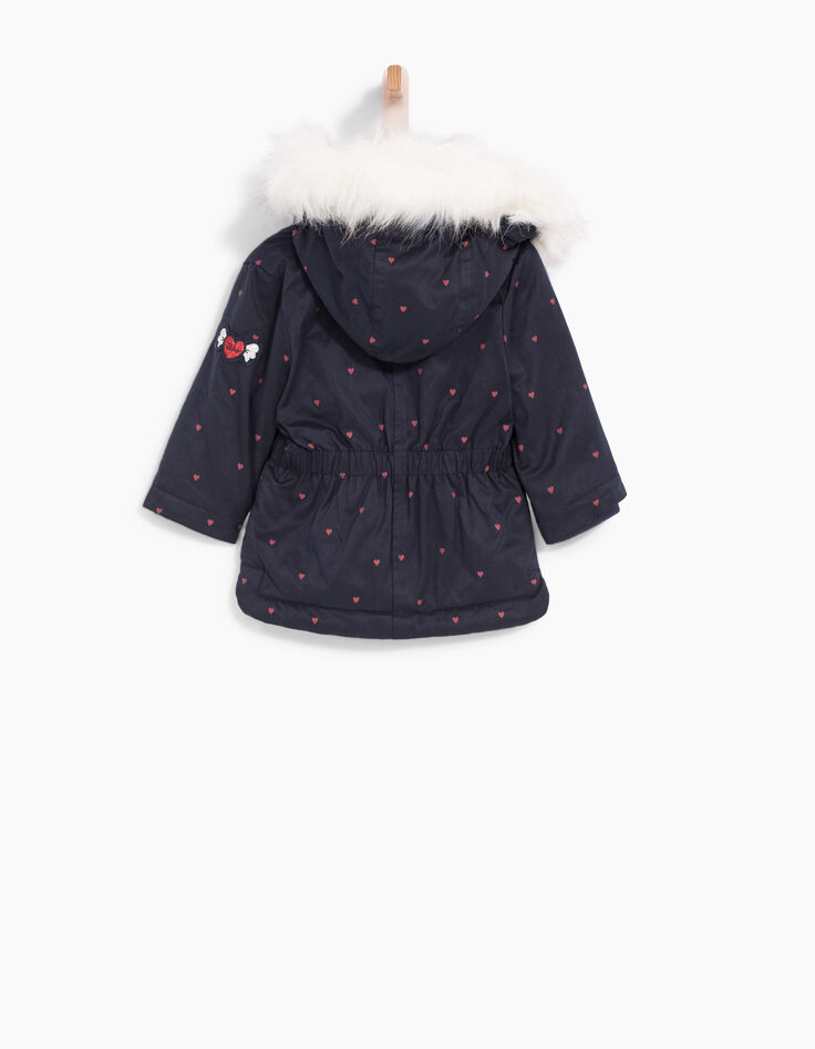 Parka marine fourrée à imprimé cœurs bébé fille-3 Parka marine fourrée à imprimé cœurs bébé fille-3