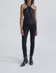 Schwarze Sculpt-up-Damenjeans im Slim-Fit mit Nieten-1