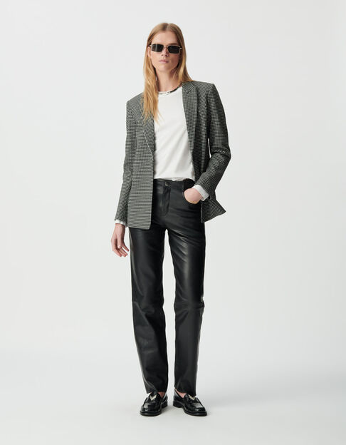 Women’s black houndstooth suit jacket - IKKS