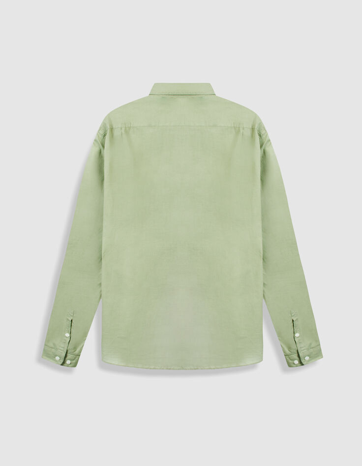Chemise regular verte voile de coton bio Homme-6