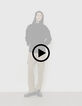 Men’s black corduroy high-neck hoodie-7 Men’s black corduroy high-neck hoodie-7
