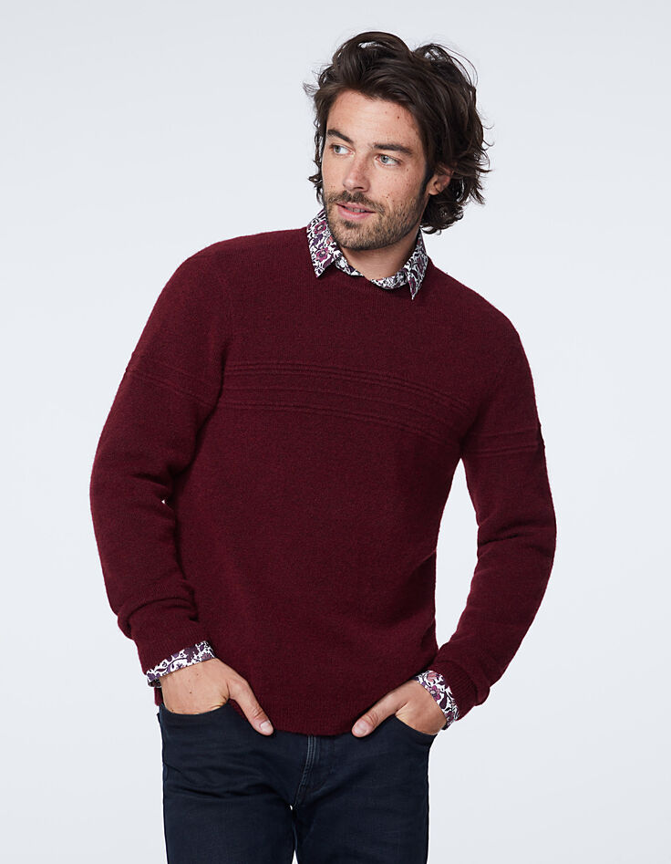 Men’s brick fluffy knit sweater-4
