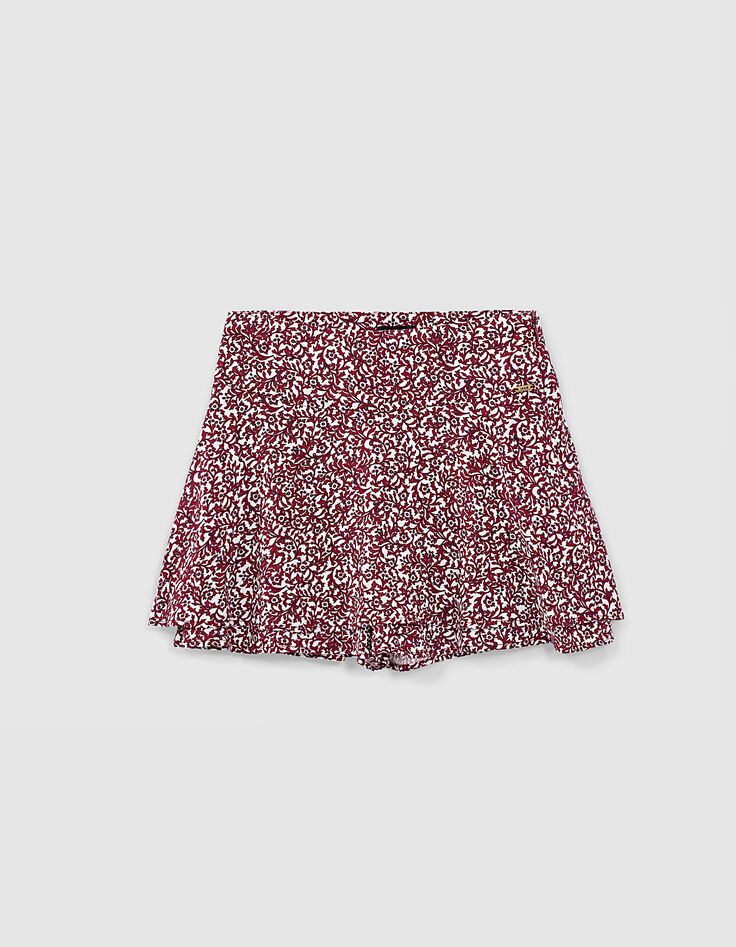 Jupe-short écrue imprimé arabesques fille-1