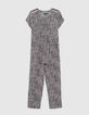 Girls’ black graphic print Lenzing™ Ecovero™ viscose jumpsuit-1