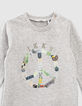 T-shirt gris avec visuels et badges aviateurs bébé garçon -2