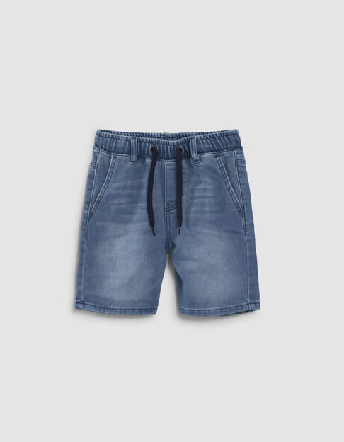 Boys’ comfy denim Bermuda shorts with elasticated waist - IKKS