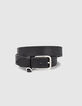 Ceinture noire en cuir grené Homme-1