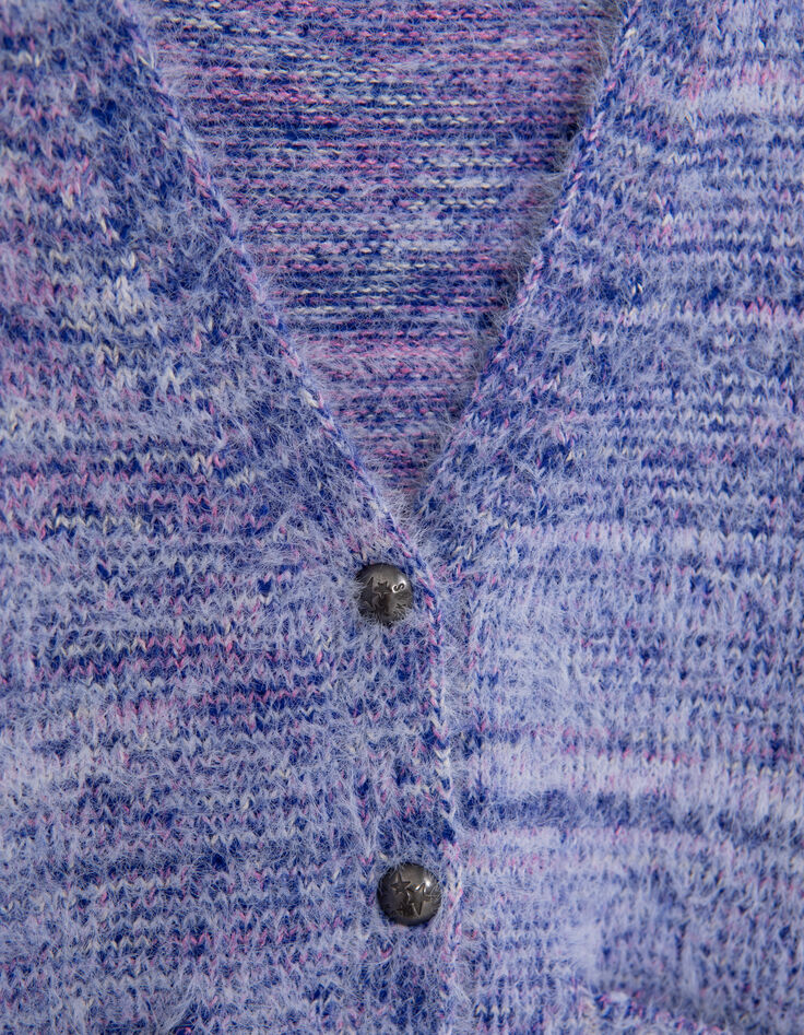 Chaqueta de punto azul y rosa para niña-6