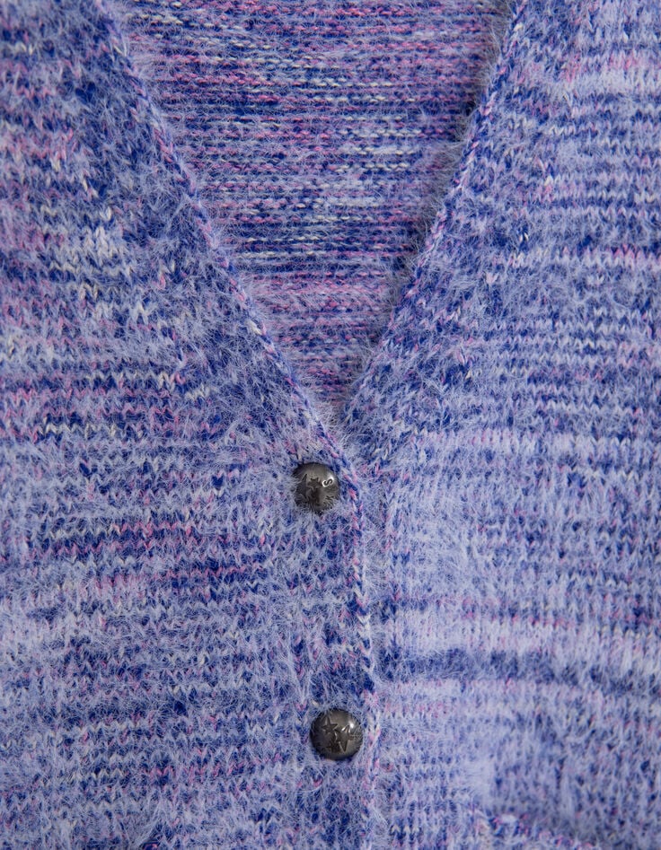 Chaqueta de punto azul y rosa para niña-6 Chaqueta de punto azul y rosa para niña-6