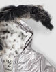 Zilveren parka gevoerd rubber luipaard babymeisjes-4