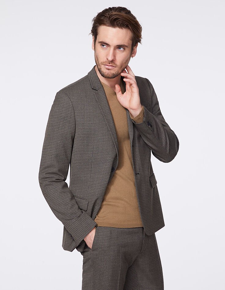 Men’s mink checked suit jacket-2