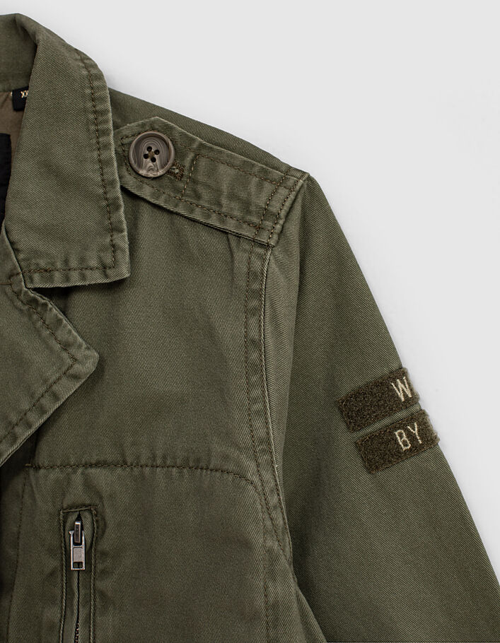 Girls’ worn khaki safari jacket + army braid/print on back - IKKS
