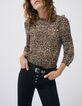 Women’s arabesque print Victorian high neck loose blouse-1