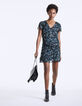 Robe droite manches courtes voile imprimé jungle-6