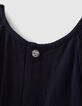 Robe marine brodée avec bloomer bébé fille-7