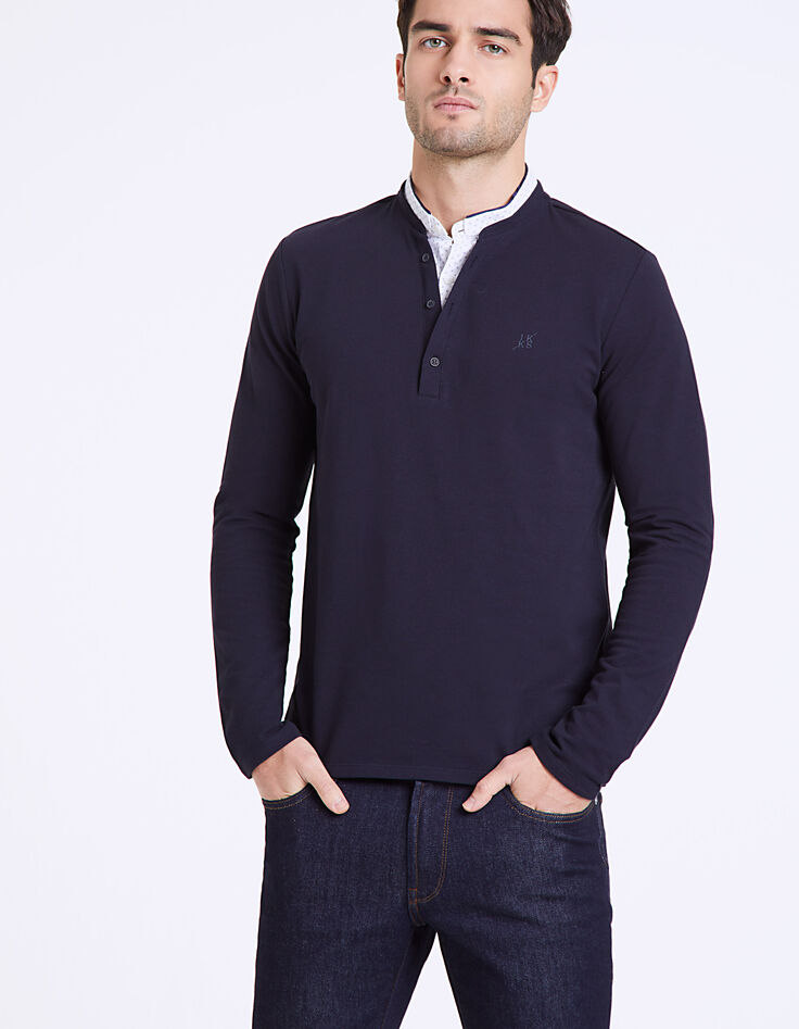 Polo marino punto piqué cuello camisero Hombre-2 Polo marino punto piqué cuello camisero Hombre-2