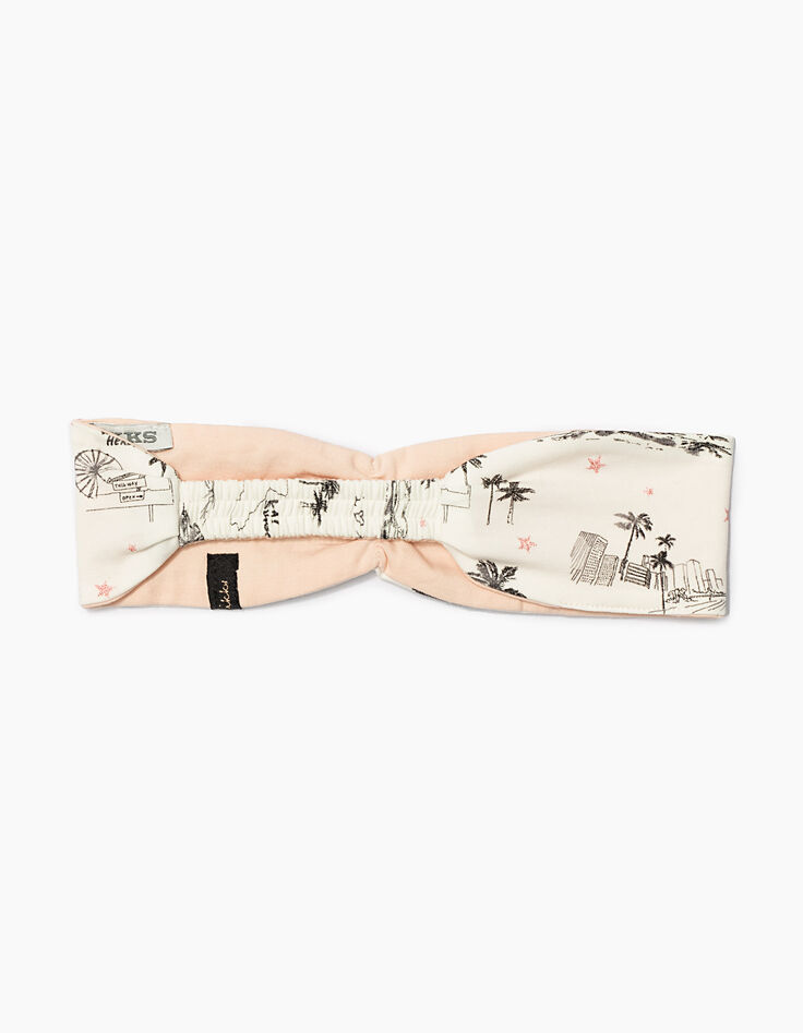 Bandeau réversible rose et imprimé bébé fille -4 Bandeau réversible rose et imprimé bébé fille -4