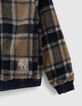 Boys’ blue denim/checked Sherpa reversible jacket-5