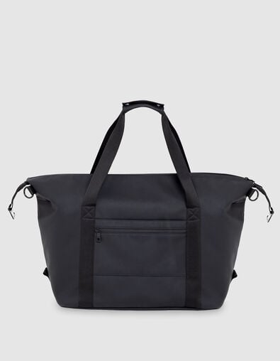 Men's weekend bag black nylon rubber effect - IKKS