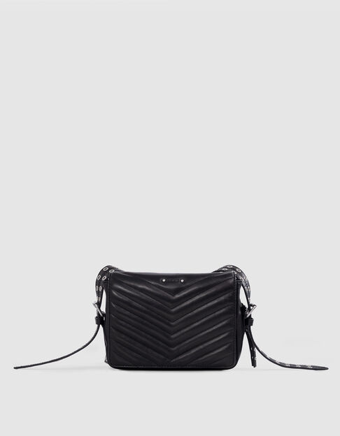 Bolso 1440 Steward cuero negro espiga acolchado para Mujer - IKKS