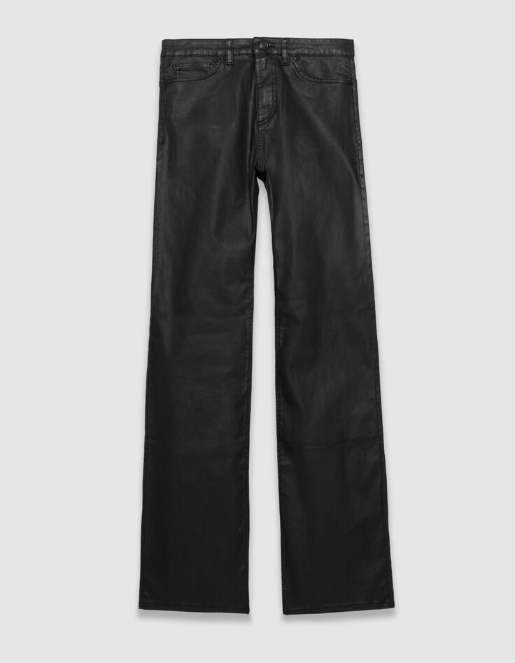 Jean bootcut noir enduit taille haute Femme-7