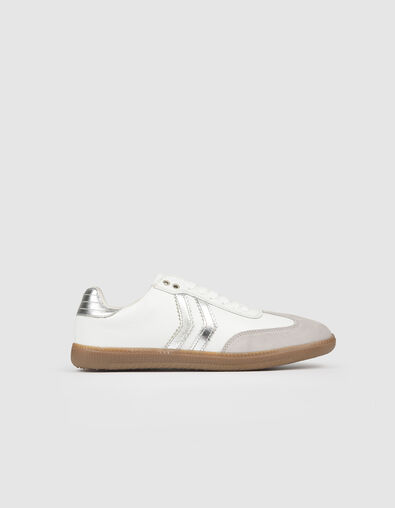 Baskets blanches mix cuirs Femme - IKKS