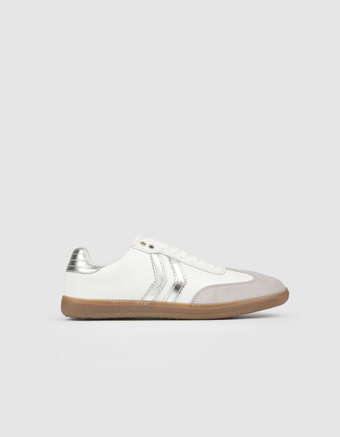 Baskets blanches mix cuirs Femme - IKKS