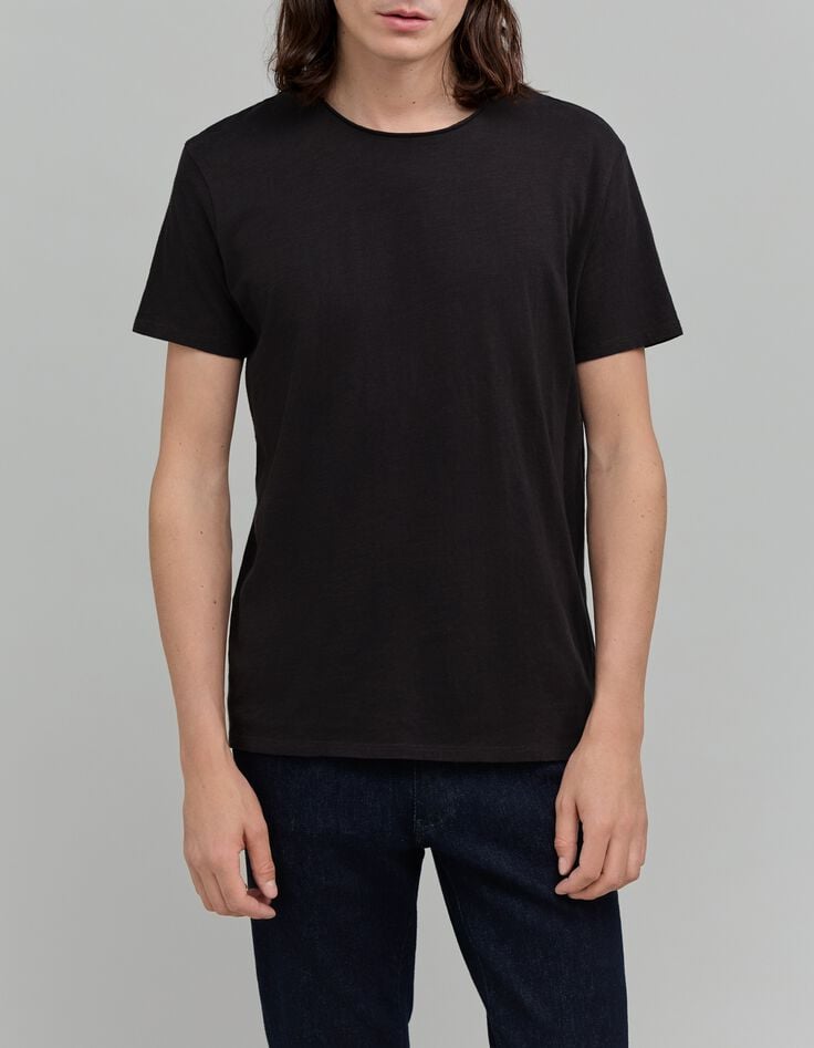 Camiseta de algod&oacute;n org&aacute;nico marr&oacute;n L'Essentiel hombre-1