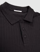 Polo calado negro de hombre-2