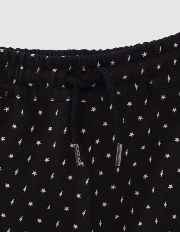 Girls’ black joggers with lightning star print-4