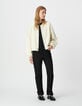 Wit vest bouclétricot Dames-1 Wit vest bouclétricot Dames-1