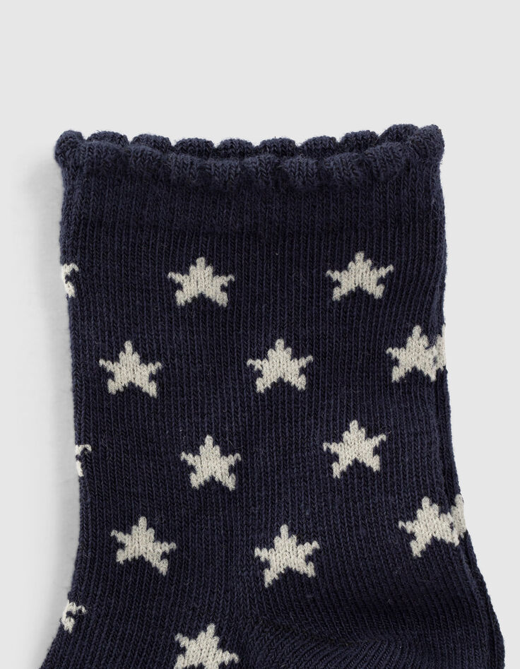 Sokken navy, wit gestreept en hartjes babymeisjes-3