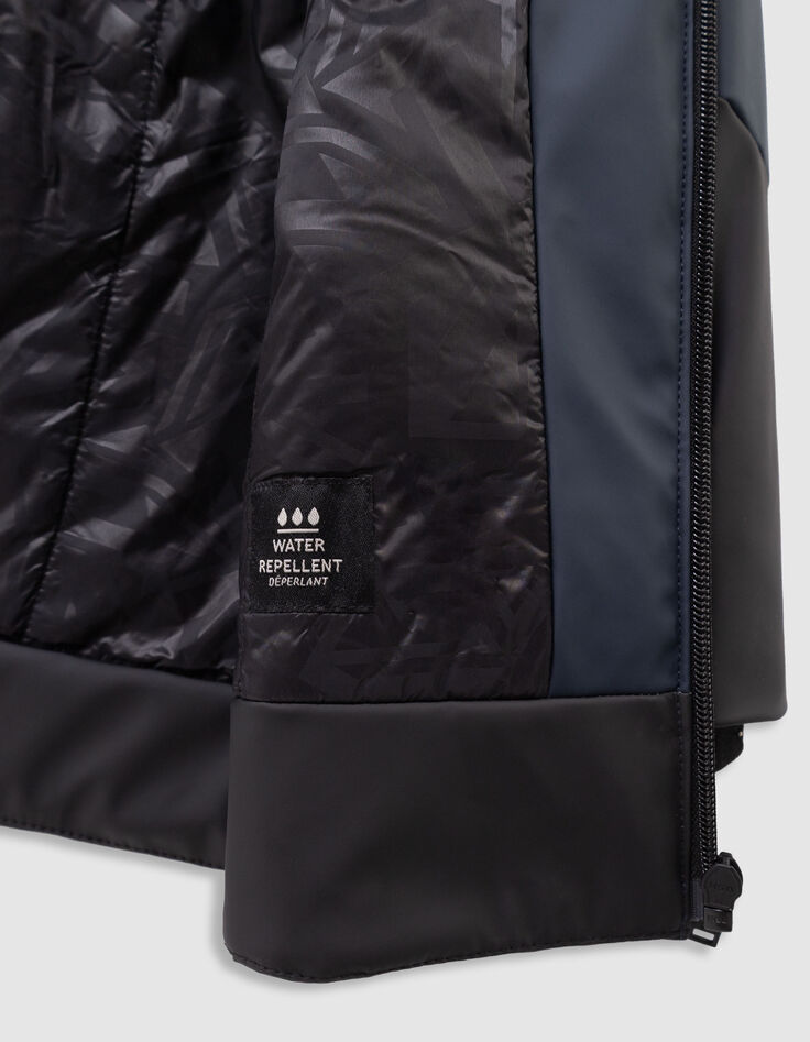 Parka &agrave; capuche marine et noire d&eacute;perlante gar&ccedil;on-8