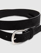 Men’s black suede thin belt-3
