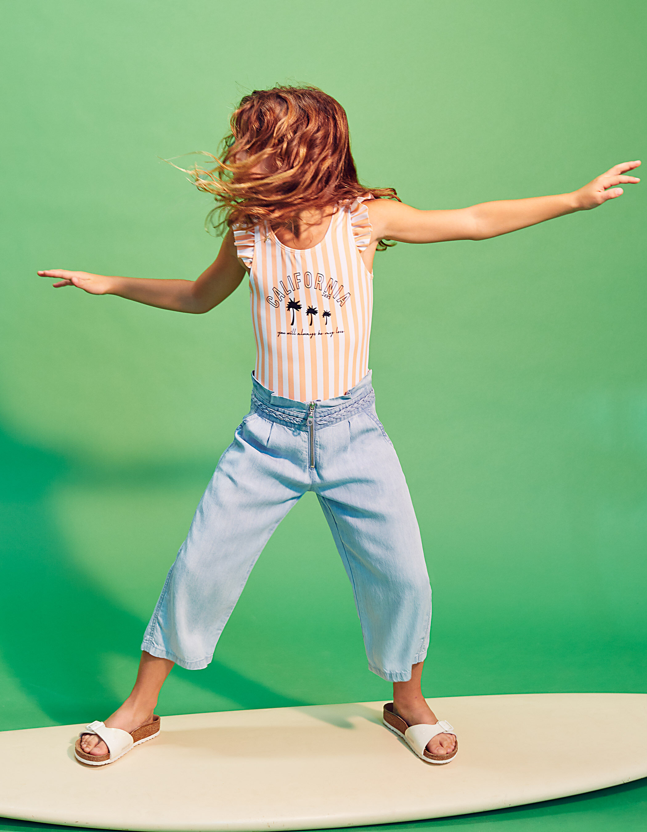Pantalon fluide blue beach en Tencel fille IKKS