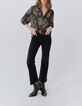 Women’s black blouse with ecru dandy flower print-7