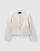 Veste maille coton bio façon tweed enduit silver Femme-7