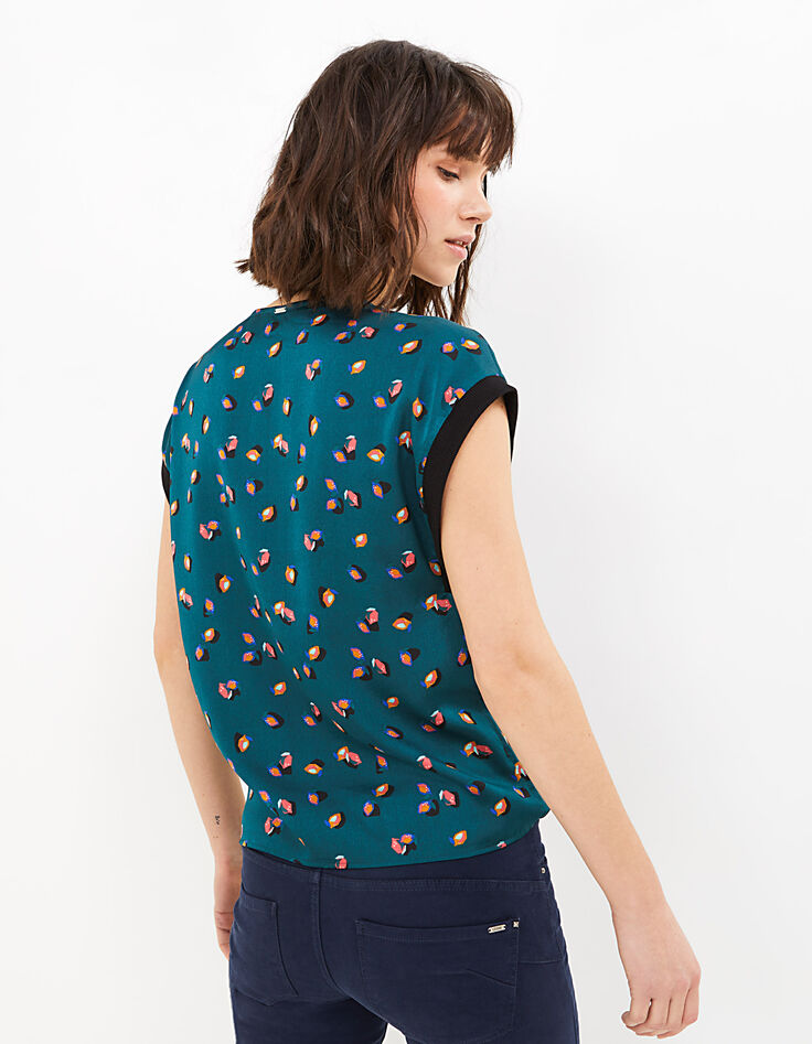 Top vert pacifique imprimé citrons graphiques I.Code-3