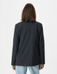 Veste de tailleur marine motif rayures tennis Femme-3