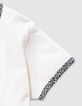 Ecru Mädchen-T-Shirt, Biowolle, Leoprint-Herzen-6