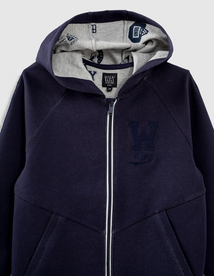 Cardigan navy avec all over int&eacute;rieur gar&ccedil;on -3